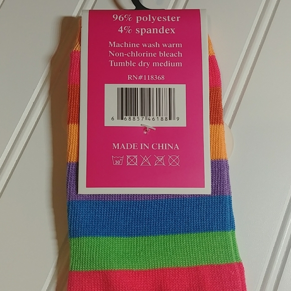 Focus Orange Rainbow Striped Toe Socks-3/$25.00 - Picture 8 of 8